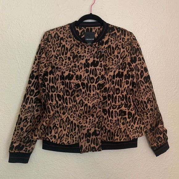Trouve Leopard Print Peplum Jacket Small - Picture 1 of 7